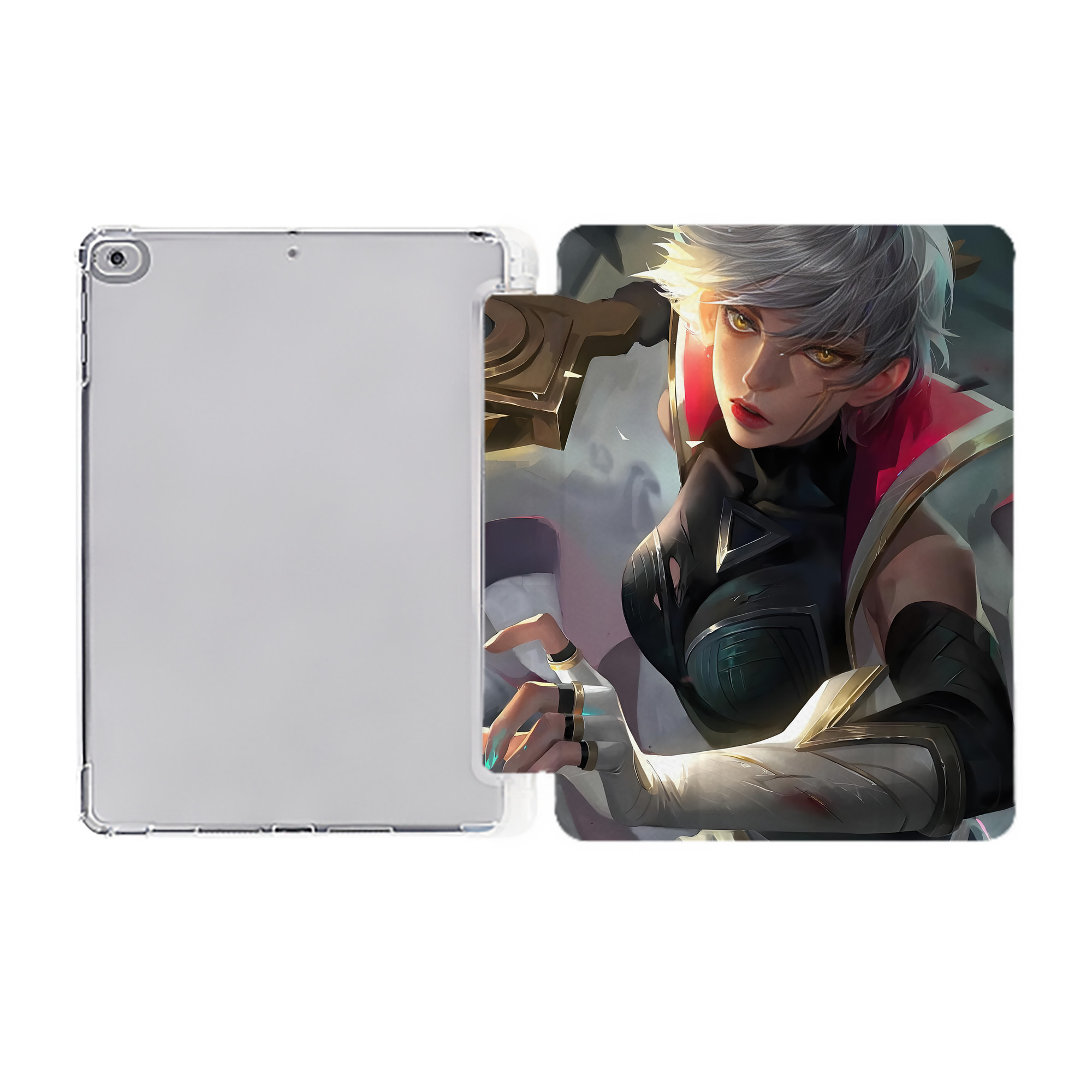 （画像用） リーグ・オブ・レジェンド League of Legends LOL IPad ケース ペン収納付き 三つ折りスタンド PUレザー×シリコン 対応機種9.5/10.5/10.9インチ